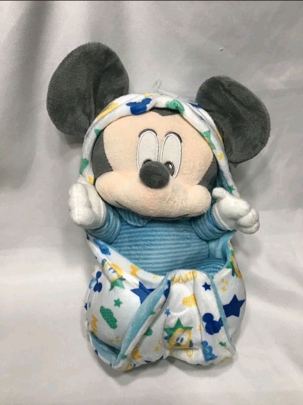 Gray and Blue Plush Mickey Mouse Baby Toy